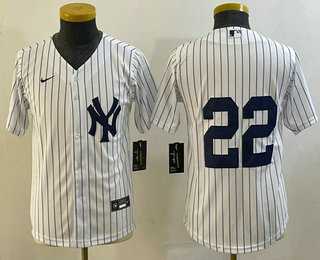 Youth New York Yankees #22 Jacoby Ellsbury White Jersey